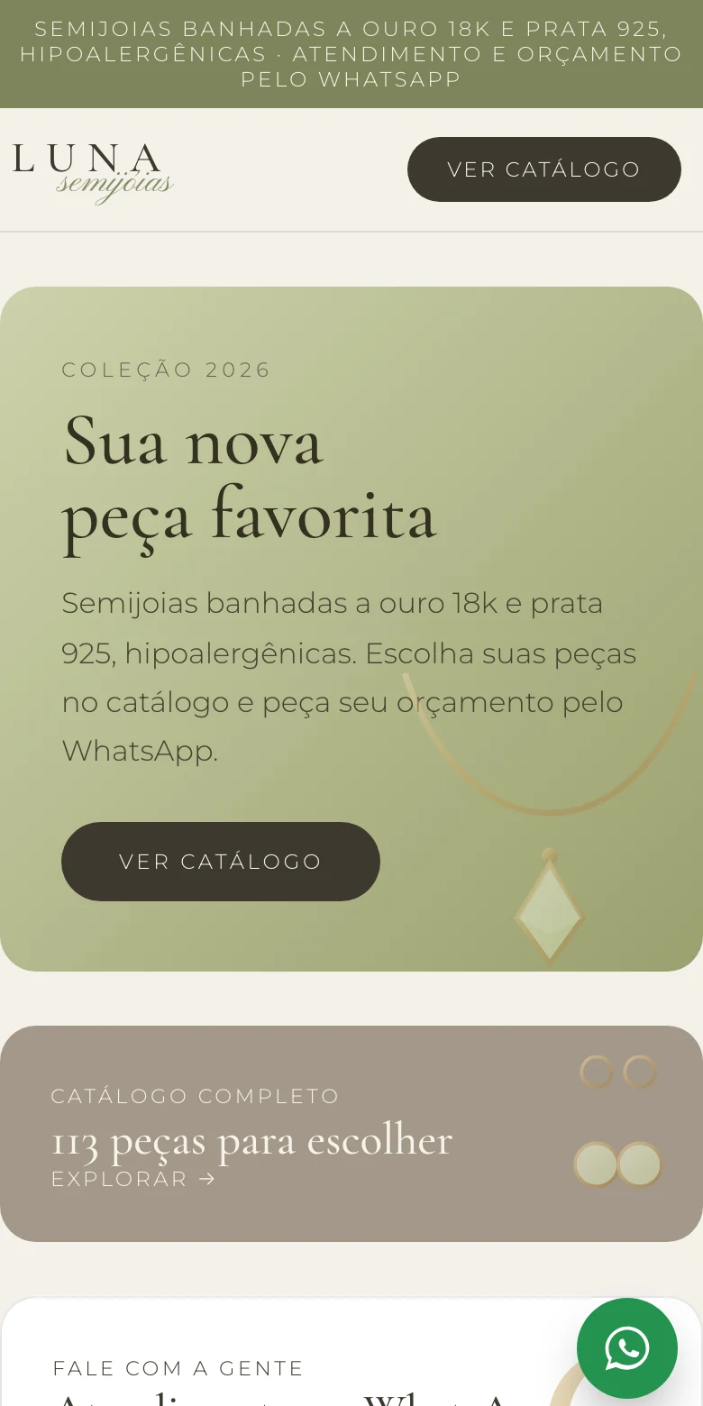 Luna Semijoias — mobile